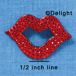 Large Red Enamel Lips with Swarovski Crystals - Pendant