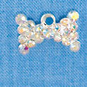 BowTie - Clear AB Swarovski Crystal - Silver Charm