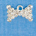 BowTie - Clear Swarovski Crystal - Silver Charm