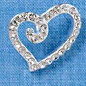 Heart - Small - Clear Swarovski Crystal - Silver Pendant