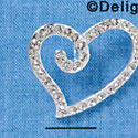 Heart - Large - Clear Swarovski Crystal - Silver Pendant