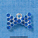 BowTie - Sapphire Blue Swarovski Crystal - Silver Charm
