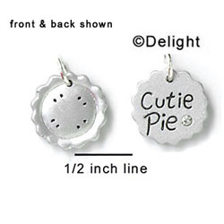 N1008 - Cutie Pie & Pie - Silver Resin Charm