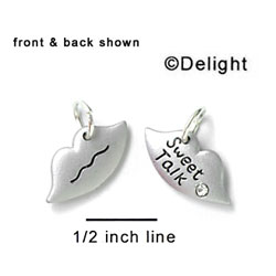 N1011 - Sweet Talk & Lips - Silver Resin Charm