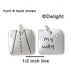 N1012 - My Way or the Highway - Silver Resin Charm