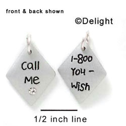 N1028 - Call Me, 1-800-You-Wish - Silver Resin Charm