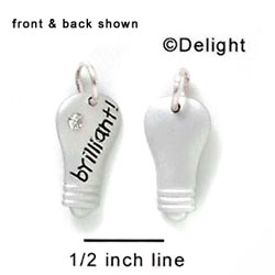 N1034 - Brilliant Light Bulb - Silver Resin Charm