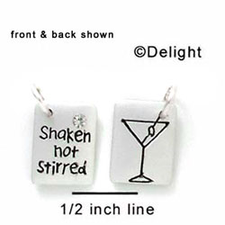 N1038 - Shaken not Stirred & Martini - Silver Resin Charm