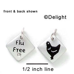 N1040 - Flu Free & Chicken - Silver Resin Charm