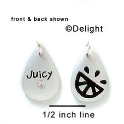 N1044 - Juicy Orange Slice - Silver Resin Charm