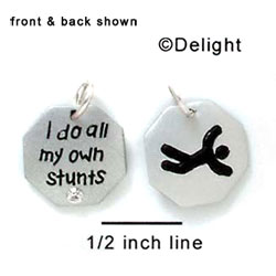 N1052 - I do all my own Stunts - Silver Resin Charm