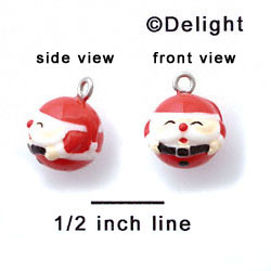 N1073+ tlf - Santa - 3-D Hand Painted Resin Charm