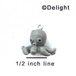 N1074+ tlf - Octopus - 3-D Hand Painted Resin Charm