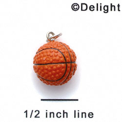 N1081+ tlf - Basketball - 3-D Hand Painted Resin Charm