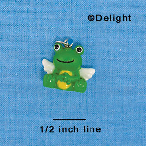 N1085+ tlf - Frog Angel - 3-D Hand Painted Resin Charm