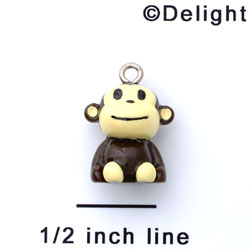 N1087+ tlf - Monkey - 3-D Hand Painted Resin Charm  