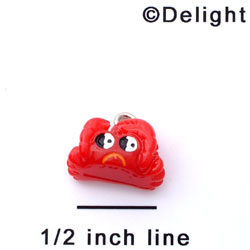 N1088+ tlf - Red Crab - 3-D Hand Painted Resin Charm  