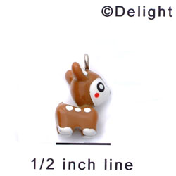 N1091+ tlf - Doe - 3-D Hand Painted Resin Charm  