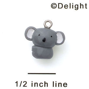 N1100+ tlf - Kuala Bear - 3-D Hand Painted Resin Charm  