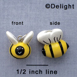 N1109+ tlf - Bumble Bee - 3-D Hand Painted Resin Charm