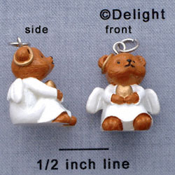 N1110+ tlf - Angel Bear - 3-D Hand Painted Resin Charm