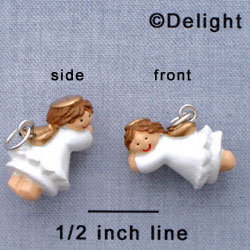 N1112+ tlf - Flying Angel - 3-D Hand Painted Resin Charm