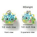 N1017 - Blowfish - 3-D Hand Painted Resin Charm