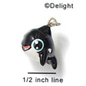 N1014 - Killer Whale - 3-D Hand Painted Resin Charm