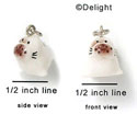 N1013 - Baby Seal - 3-D Hand Painted Resin Charm