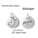 N1004 - Peace & Dove - Silver Resin Charm
