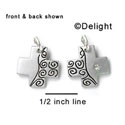 N1007 - Scroll Decorated Cross - Silver Resin Charm