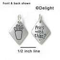 N1009 - Fries with That? & Fries - Silver Resin Charm