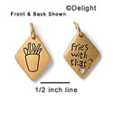 N1009G - Fries with That? & Fries - Gold Resin Charm