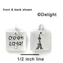 N1030 - O-o-o-h La La! & Eiffel Tower - Silver Resin Charm