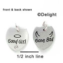 N1033 - Good Girl with Halo & Gone Bad with Horns - Silver Resin Charm