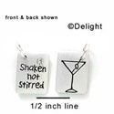 N1038 - Shaken not Stirred & Martini - Silver Resin Charm