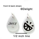 N1044 - Juicy Orange Slice - Silver Resin Charm