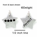 N1045 - Perfect & Four Stars - Silver Resin Charm