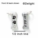 N1046 - The Cat did It & Paw Prints on a Dog Bone - Silver Resin Charm