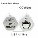 N1053 - I don't do mornings & Coffee Cup - Silver Resin Charm