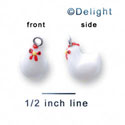 N1072+ tlf - White Chicken - 3-D Hand Painted Resin Charm