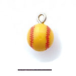 N1079+ tlf - Softball - 3-D Hand Painted Resin Charm