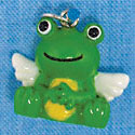 N1085+ tlf - Frog Angel - 3-D Hand Painted Resin Charm
