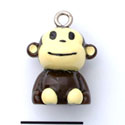 N1087+ tlf - Monkey - 3-D Hand Painted Resin Charm  