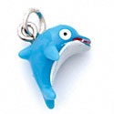 N1089+ tlf - Dolphin - 3-D Hand Painted Resin Charm  