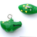 N1090+ tlf - Alligator - 3-D Hand Painted Resin Charm  