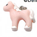 N1094+ tlf - Pink Pony - 3-D Hand Painted Resin Charm  
