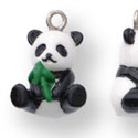 N1101+ tlf - Panda Bear - 3-D Hand Painted Resin Charm  