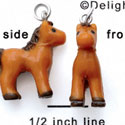 N1103+ tlf - Brown Pony - 3-D Hand Painted Resin Charm