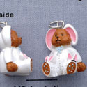 N1108+ tlf - Bear in Bunny Costume - 3-D Hand Painted Resin Charm